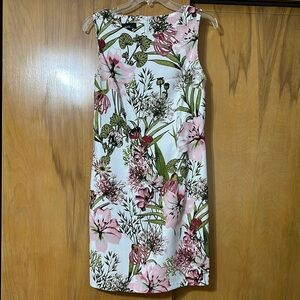 Floral Sleeveless Dress - Pink and Green